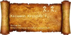 Kelemen Kristóf névjegykártya